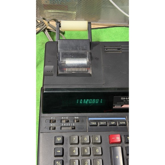 Sharp EL-2630A Printing Calculator 12 Digit 2-Color Ribbon Tested Working - Picture 7 of 12